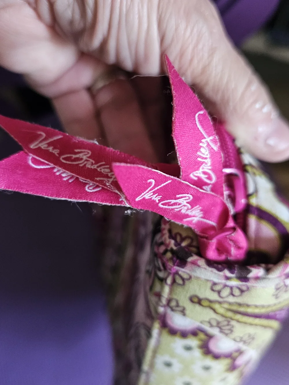 Vera Bradley Pink Paisley Quilted Tote